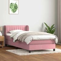 Boxspring met matras fluweel roze 90x210 cm
