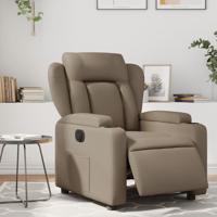 Fauteuil verstelbaar elektrisch kunstleer cappuccinokleurig
