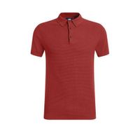 WE Fashion slim fit polo met textuur bloody mary - thumbnail