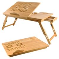 Ruhhy Laptoptafel - bamboe - hout - 67 x 28 x 26 cm - bedtafel - verstelbaar