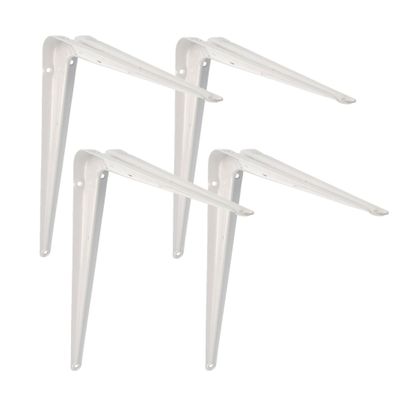 AMIG Plankdrager/planksteun van metaal - 4x - gelakt wit - H350 x B300 mm