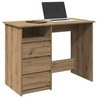 Bureau 102x50x75 cm bewerkt hout artisanaal eikenkleurig Bureau 102x50x75 cm bewerkt hout artisanaal eikenkleurig
