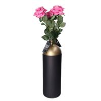 Kunstbloem Roos Dijon - 3x - 64 cm - roze - zijde kunstbloemen - Boeket - stelen - rozen