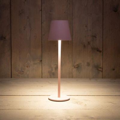 Draadloze tafellamp warm wit dimbaar LED inclusief USB kabel 36.5x11.5cm mat roze - Annas collection