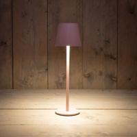 Draadloze tafellamp warm wit dimbaar LED inclusief USB kabel 36.5x11.5cm mat roze - Annas collection