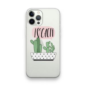 I love cacti: iPhone 12 Pro Transparant Hoesje