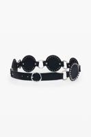 Gevlochte leren riem - BLACK - 95