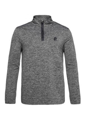 Protest Will 44287 Zip Top Heren Fleece Dark Grey Melee XXXL