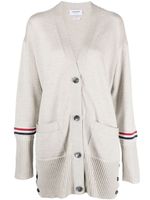 Thom Browne cardigan en laine vierge à col v - Tons neutres