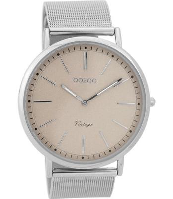 OOZOO Timepieces Horloge Zilver/Taupe | C9355