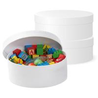 Ronde witte hobby knutsel doos - 3x stuks - dozen van karton - 18.5 x 6.5 cm - Hoedendoos - cadeauve