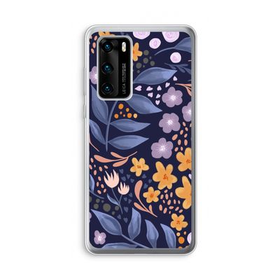 Flowers with blue leaves: Huawei P40 Transparant Hoesje