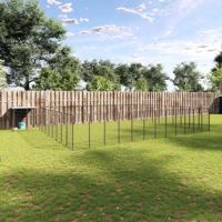Hondenkennel 37,51 m² staal zwart