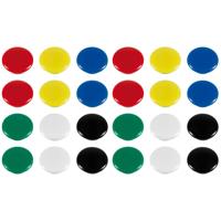 Ronde koelkast whiteboard magneten - 24x stuks - 20 mm - gekleurd - Hobby en kantoorartikelen