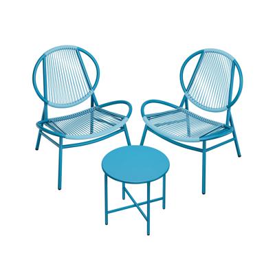 Balkonmeubelset van 3 met tafel en 2 stoelen, Zee blauw Balkonmeubelset van 3 met tafel en 2 stoelen, Zee blauw