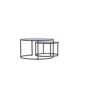 Fjôrd - Salontafel Zwart Ø79,5 + Ø59,5cm - Glas - Twin