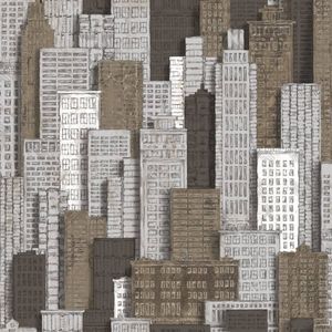 Noordwand behang urban friends & coffee city apartments wit en goud