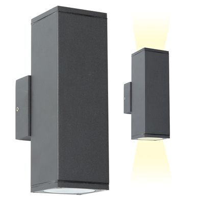 Kevin Up&Down Muurlamp Antraciet met Lichtsensor LED