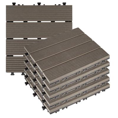 Iber Garden Tuintegel / balkon terrastegels - 6x - bruin - composiet - 30 x 30 cm - vlonder