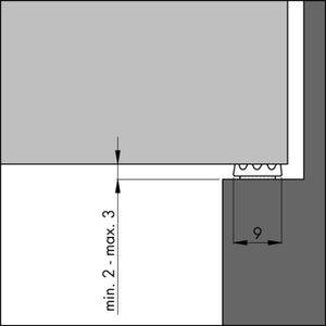 Tochtprofiel K-prof.3mm wit 7.5m