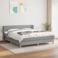 Boxspring met matras stof lichtgrijs 180x200 cm