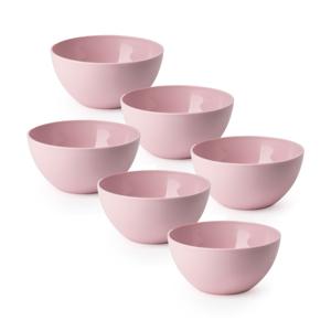 Plasticforte Schaaltjes - 6x stuks - kunststof - kommetjes - dessert/ontbijt - D14 x H6 cm - roze