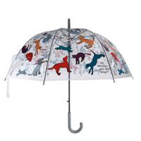 Esschert Design Paraplu Transparant It's Raining Cats & Dogs Ø83cm - thumbnail
