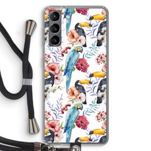 Bloemen tukan: Samsung Galaxy S21 Transparant Hoesje met koord