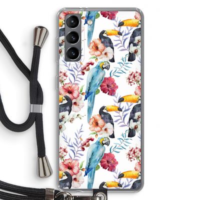 Bloemen tukan: Samsung Galaxy S21 Transparant Hoesje met koord