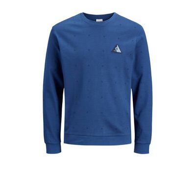 JACK & JONES CORE sweater Barbar met all over print kobaltblauw JACK & JONES CORE sweater Barbar met all over print kobaltblauw