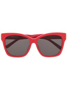 Balenciaga Eyewear lunettes de soleil carrées à plaque logo - Rouge