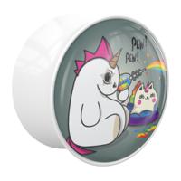 Double Flared Plug met Evil Unicorn "Crazycorn" Acryl Tunnels & Plugs - thumbnail