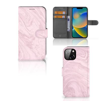 Apple iPhone 14 | Bookcase | Marble Pink - Origineel Cadeau Vriendin