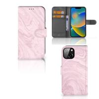 Apple iPhone 14 | Bookcase | Marble Pink - Origineel Cadeau Vriendin