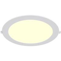 LED Downlight Inbouwspot - Brinton Thin - 18W 1760lm 120° Bundelhoek - Warm Wit 3000K - IP40 - Rond - Wit - Ø229mm Buitenmaat - Ø205mm Zaagmaat