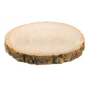 Decoratie boomschijf met schors - hout - D24 x H2 cm - rond