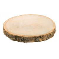 Decoratie boomschijf met schors - hout - D24 x H2 cm - rond - thumbnail