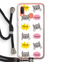 Meow: Samsung Galaxy A20e Transparant Hoesje met koord