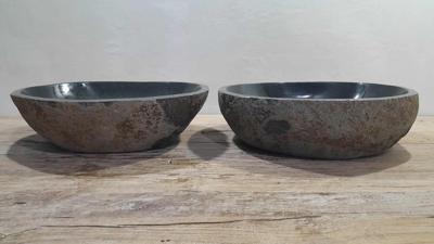 Doppelwaschbecken Flussstein RL250314AB, 53x48x15 cm
