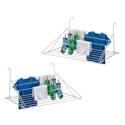 Inklapbaar wasgoedrekje/droogrek - 2x - Ophangbaar - 58 x 73 cm