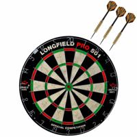 Dartbord Longfield professional - Dia 45.5 cm - met 3x goede kwaliteit dartpijltjes - Darten