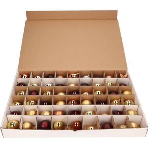 2x Kerstballen opruimen dozen voor 54 Kerstballen van 6 cm