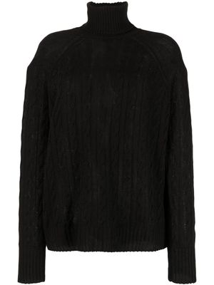 ETRO pull en maille torsadée à col roulé - Noir