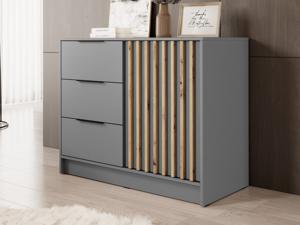 Dressoir MELINDA 1 deur 3 lades grijs