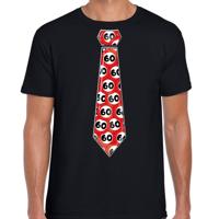 Cadeau T-shirt voor heren - 60 jaar - zwart - stopbord leeftijden - verjaardag