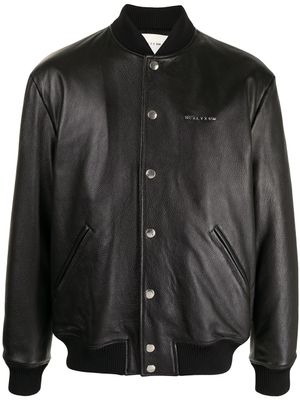 1017 ALYX 9SM veste en cuir grainé à logo imprimé - Noir