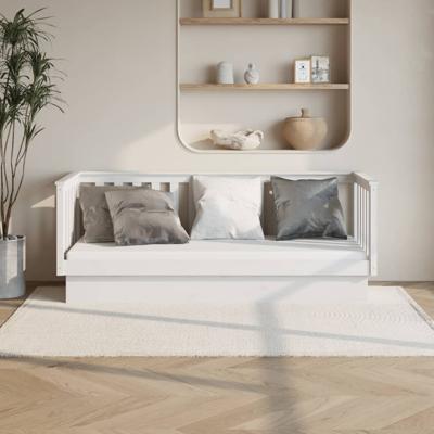 Slaapbank zonder matras 75x190 cm massief grenenhout wit
