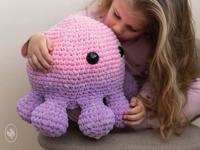 Haakpakket Gratis Haakpatroon Omdraai octopus Marble - tweekleurige octopus die binnenste buiten kan, gehaakt met Durable Velvet