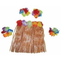 Set van 4x stuks hawaii verkleedsetje voor meisjes 4-delig