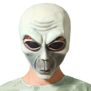 Halloween - Halloween verkleed masker - Geest/Alien/Horror - wit/grijs - volwassenen - Latex